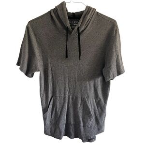 Men’s Grey Short Sleeve Lightweight Hoodie Extra Length